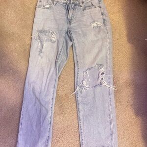 PacSun Light Blue Distressed Straight Leg Jeans